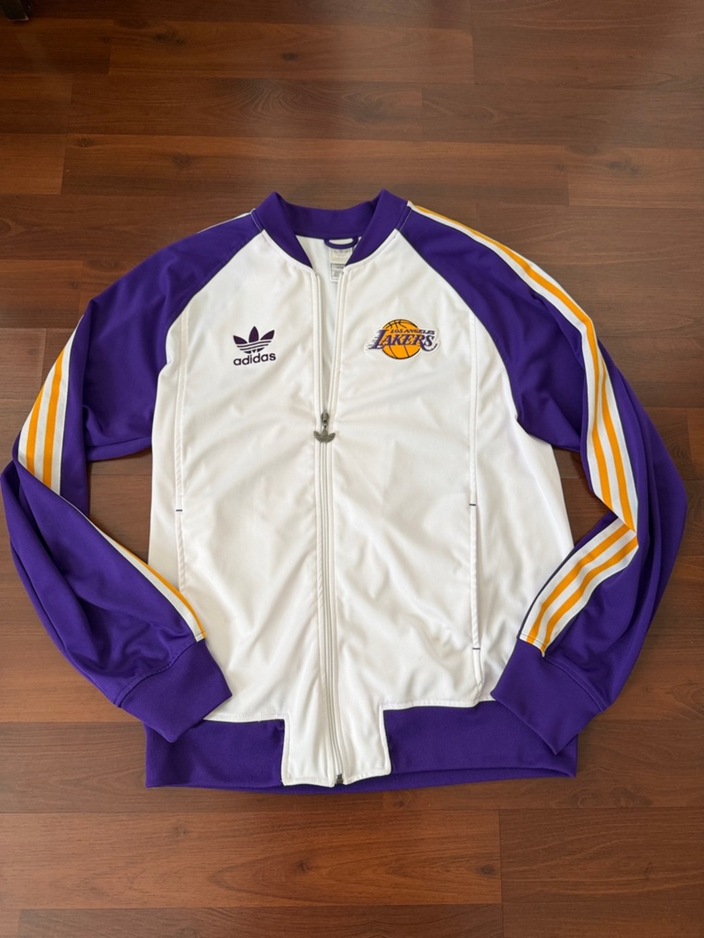 Vintage adidas White, Purple & Gold Lakers Track Jacket